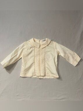 Vintage Dior Baby Blouse Girls 15-18 Month Cream White Shirt Top Spring Summer